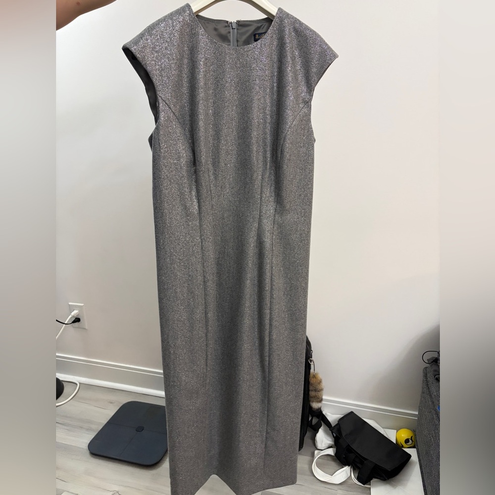 Brand New Brooks Brothers Shimmering Gray Maxi Dress